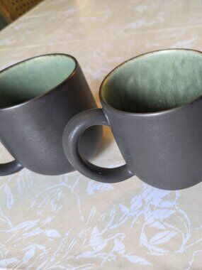 Jars France Tourron Matte Black/Samoa Vert Green Coffee Mug (Set Of 7)